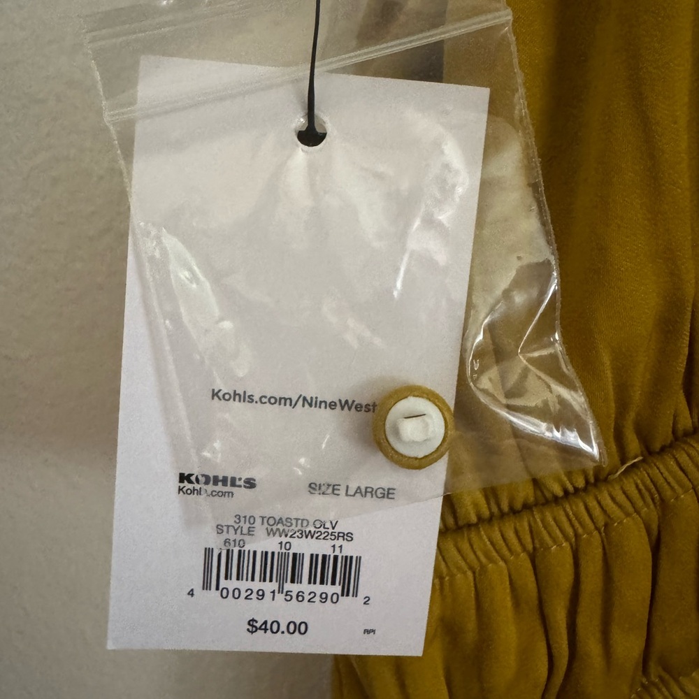 Nine West Mustard Yellow Sleeveless Top Sz L - Picture 4 of 5
